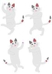 踊る三毛猫