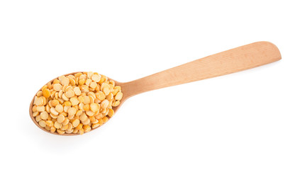 pea grain and wooden spoon
