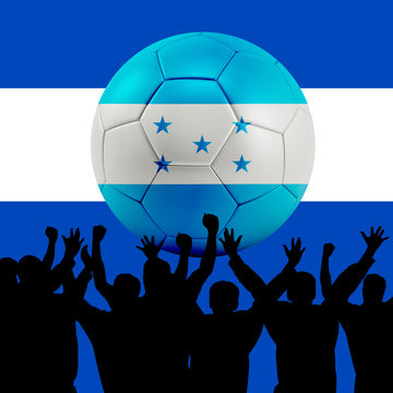 Mass cheering with Honduras Soccer ball