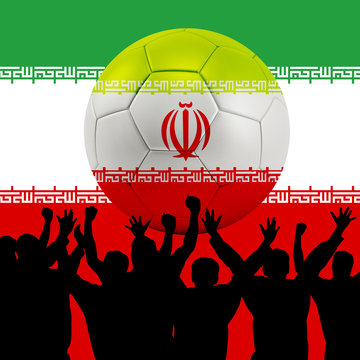 Mass cheering with Iran Soccer ball