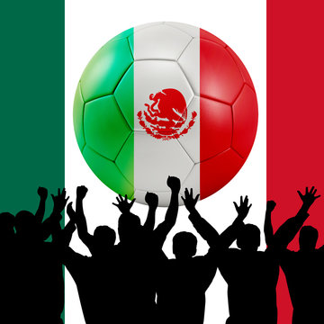 Mass cheering with Mexico Soccer ball