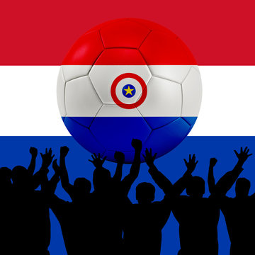 Mass cheering with Paraguay Soccer ball