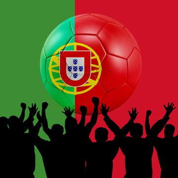 Mass cheering with Protugal Soccer ball