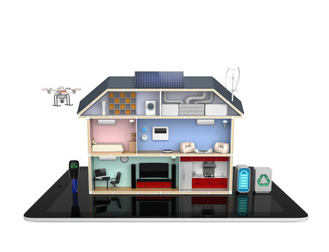 Smart house concept with energy efficient appliance(no text)