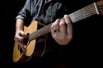 Fototapeta na wymiar Acoustic Guitar Musician