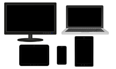 Monitor, laptop, tablet, smartfon - czarny ekran
