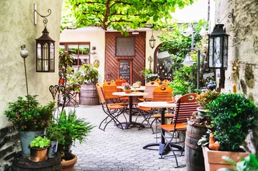 Fotobehang Europese plekken Zomer café terras