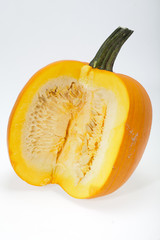 Fresh orange pumpkin isolated on white background