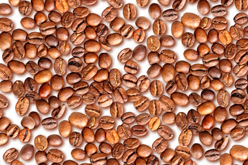 Obraz premium Background of roasted black coffee beans