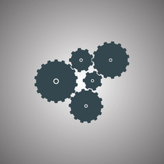 Vector black  gears  icons set