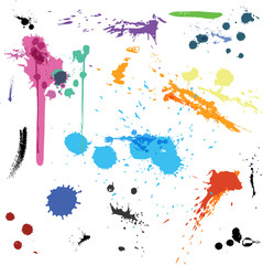 Colorful Abstract vector ink paint splats - 67005745
