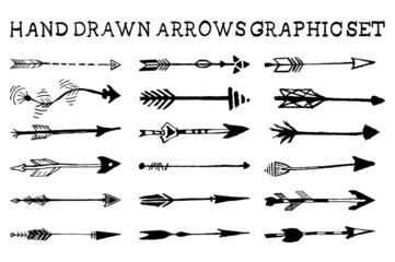 Hand drawn arrows graphic set - 67007910