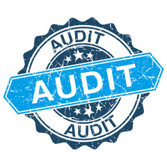 Audit grungy stamp isolated on white background