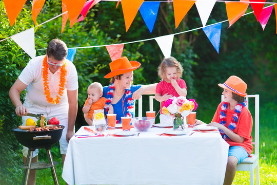 Young Dutch Family Having Grill Party