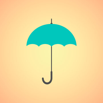 umbrella icon on orange background