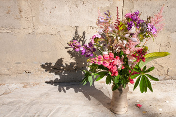 still life bouquet with lupines