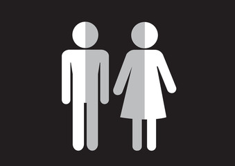 Pictogram Man Woman Sign icons, toilet sign or restroom icon