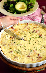 Homemade French quiche lorraine