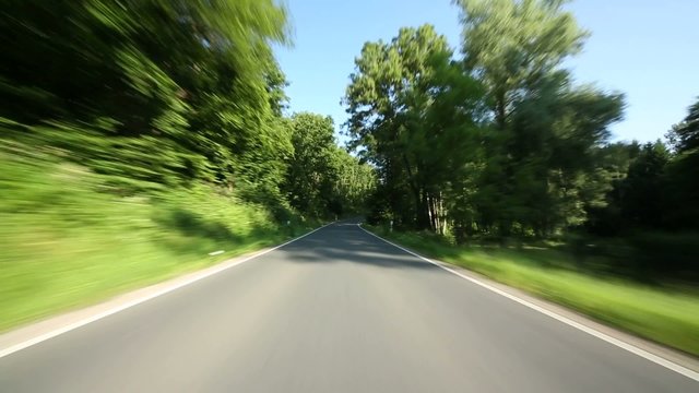 Fahrt im Wald