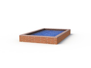 A Swimming pool. 3D rendered Illustration. Isolated on white