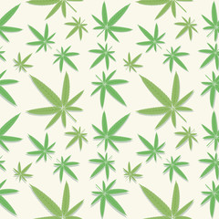 Green cannabis leaves pattern