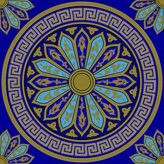 vector seamless gold Greek ornament (Meander)