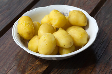 boiled potato in bowl