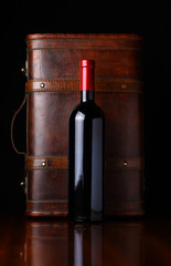Fototapeta na wymiar Bottle of red wine