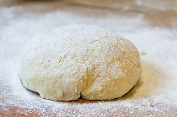 Fototapeta na wymiar dough and flour