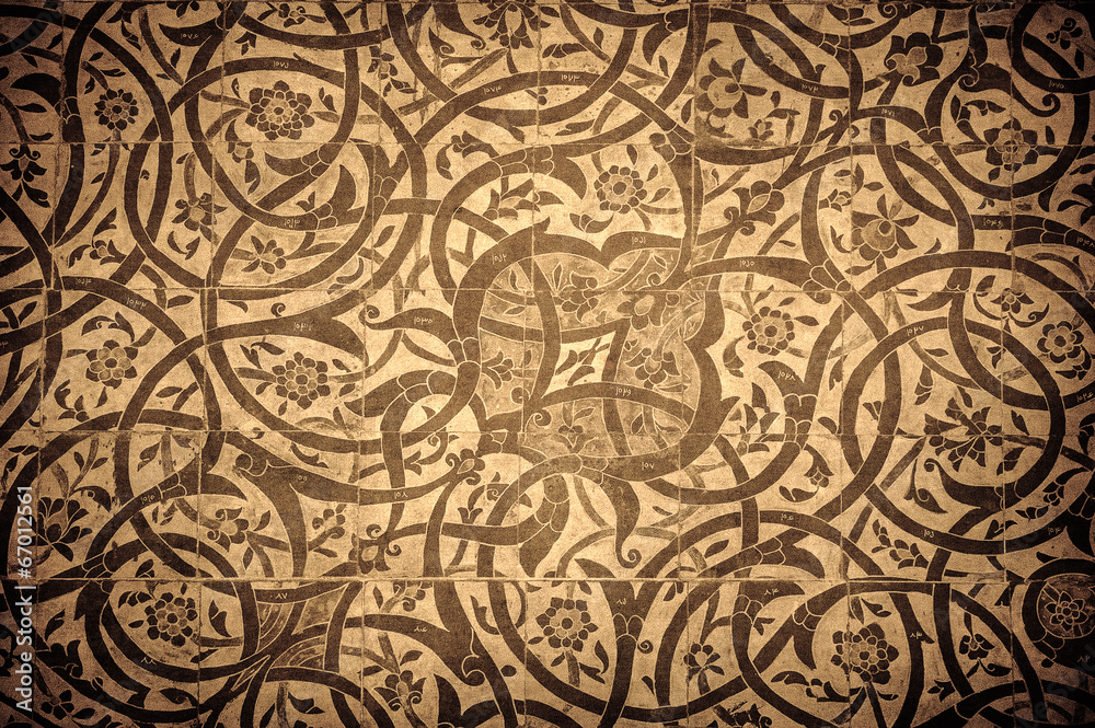 Canvas Prints grunge background with oriental ornaments .