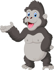 Gorilla cartoon presenting