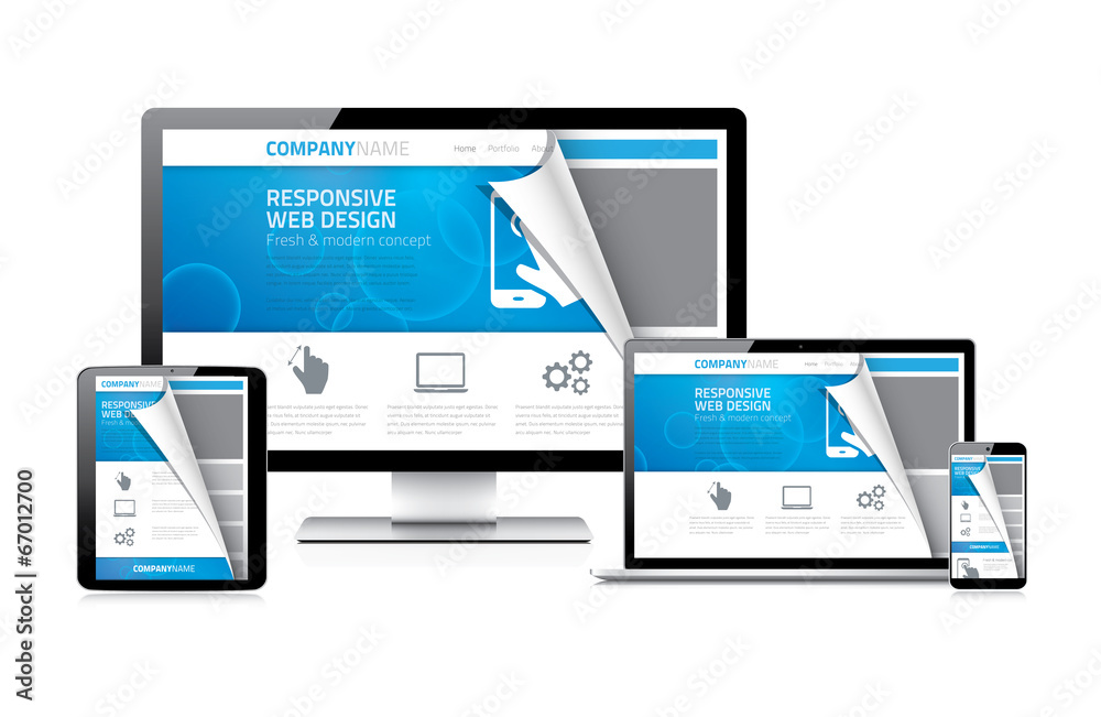 Wall mural we design vector template with awesome style and responsive grid