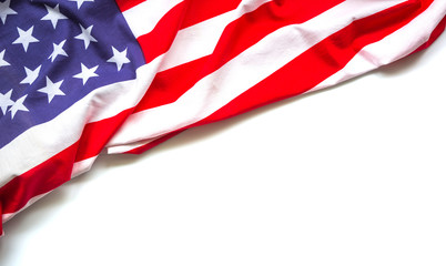 American flag on white background