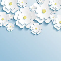 Beautiful wallpaper with 3d stylish flowers sakura