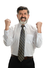 Hispanic Businessman Celebrating
