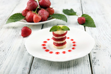 Fresh strawberry with banana