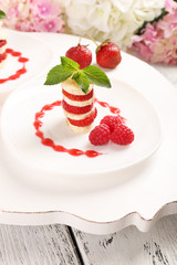 Fresh strawberry with banana