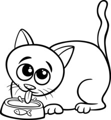 cat drinking milk coloring page