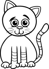 cute cat cartoon coloring page