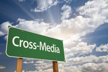 Cross-Media Green Road Sign