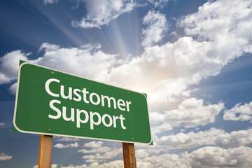 Customer Support Green Road Sign
