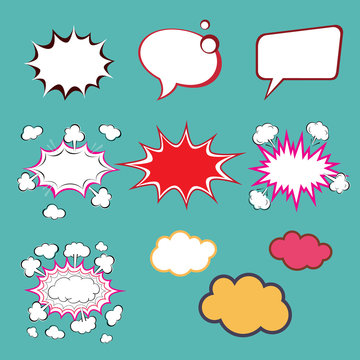 Set of comic speech bubbles, vector format