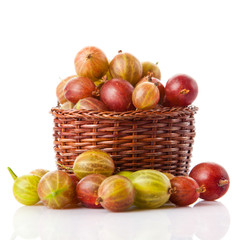 Closeup of green and red  gooseberry