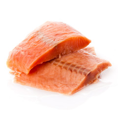 Salmon fillet isolated on white.