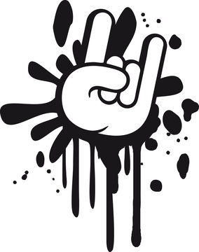 Blut Spritzer Graffiti Metal Hand Finger