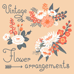 Vintage flowers. Cute flower for design