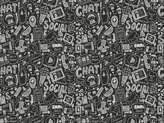 seamless doodle communication pattern
