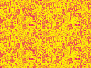 seamless doodle communication pattern