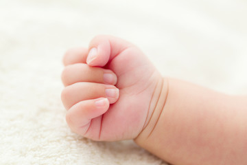 Newborn baby hand