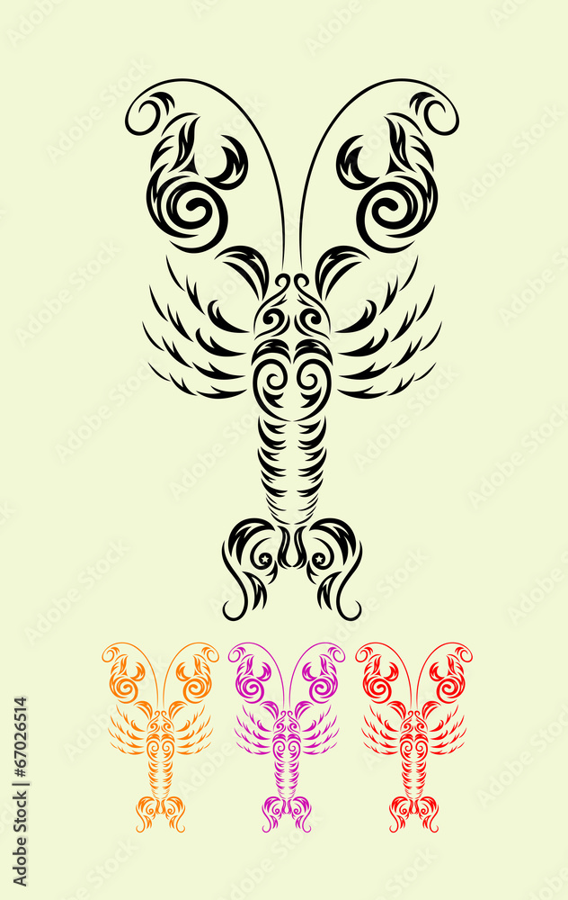 Wall mural lobster. art vector decoration.